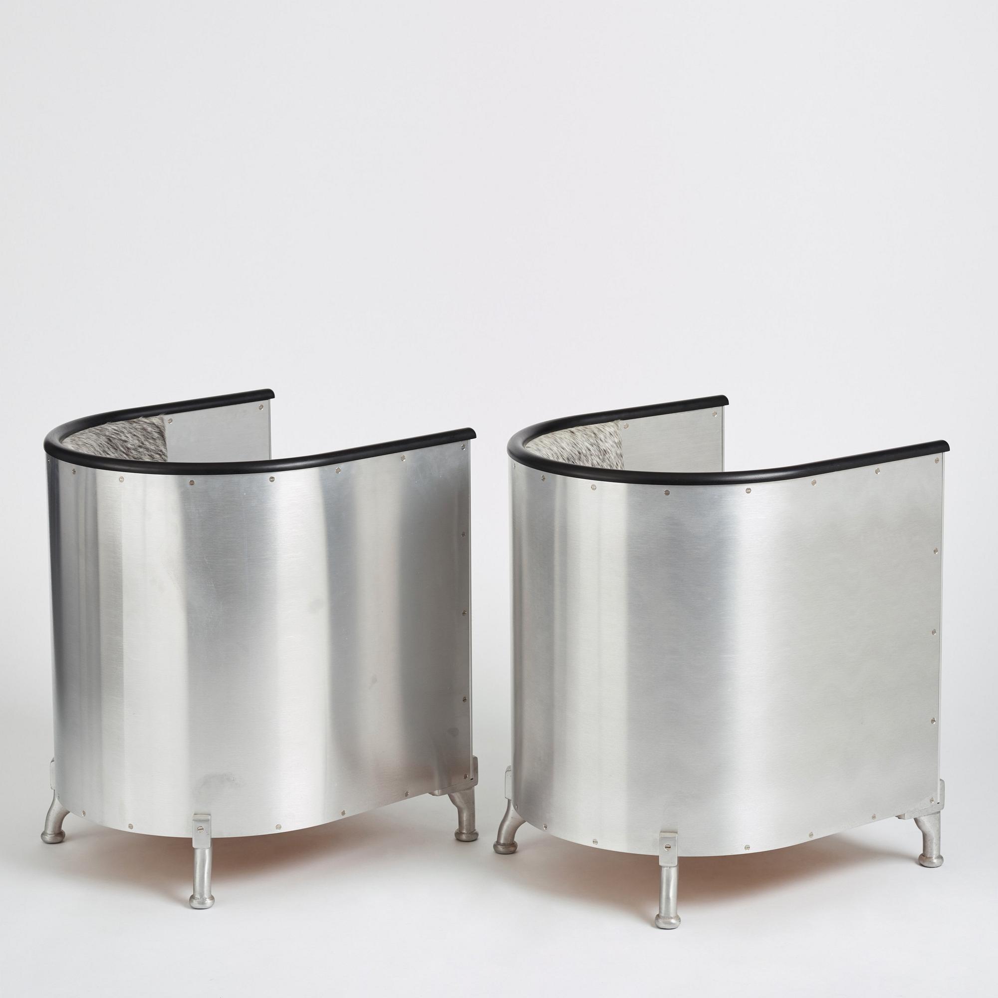 Mats Theselius, fåtöljer, ett par, "Aluminiumfåtölj", Källemo, Värnamo.