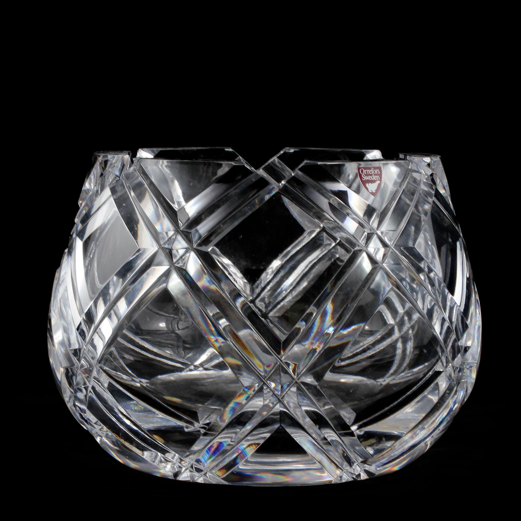 SKÅL, glas, Ingeborg Lundin, Orrefors, signerad.