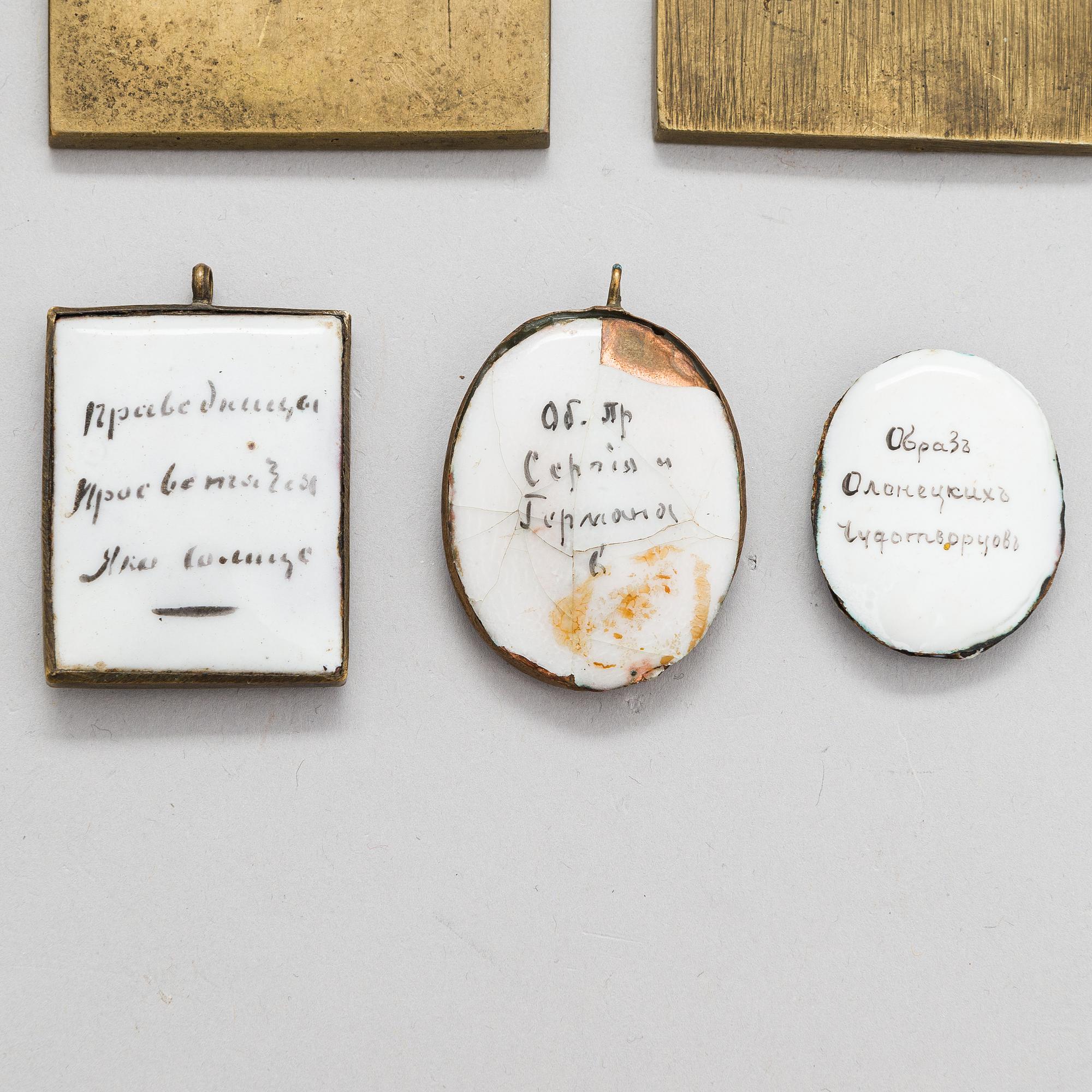 Eight early 20th-century Russian travelling icons.