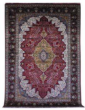 A carpet, Oriental Silk, ca 337 x 241 cm.