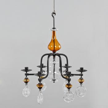 LJUSKRONA, smide, Erik Höglund, Boda, 1900-talets fjärde kvartal. Höjd 60 cm.