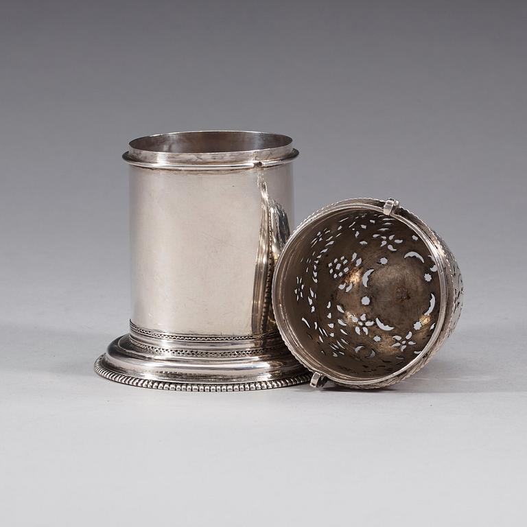 A Swedish sugar-caster, marks of Abraham Wirgman, Göteborg 1711.