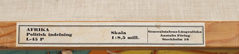 KARTA, Afrika, Generalstabens Litografiaska Anstalt Kartförlaget, 1960.