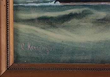OKÄND KONSTNÄR, akvarell med täckvitt, bär sign C Kensington.