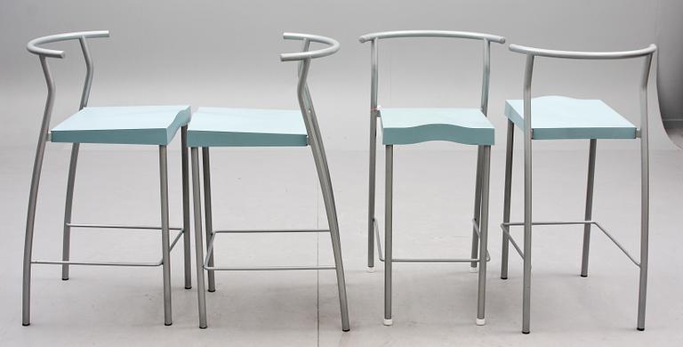 BARSTOLAR, 4 st, "Hi-Glob", Philippe Starck, Kartell. 1900-talets slut.