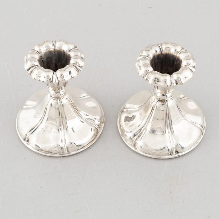 Miettinen & Nurmi, candlesticks, a pair, silver, Turku 1958.
