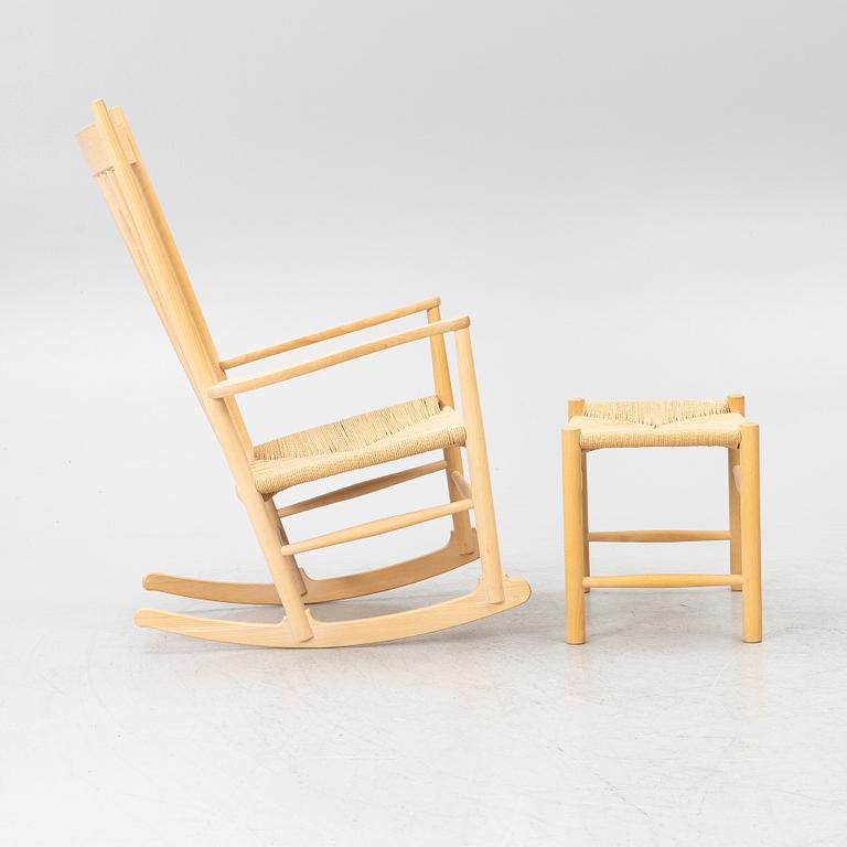 Hans J. Wegner, Rocking chair, “J 16”, with footstool, Denmark.