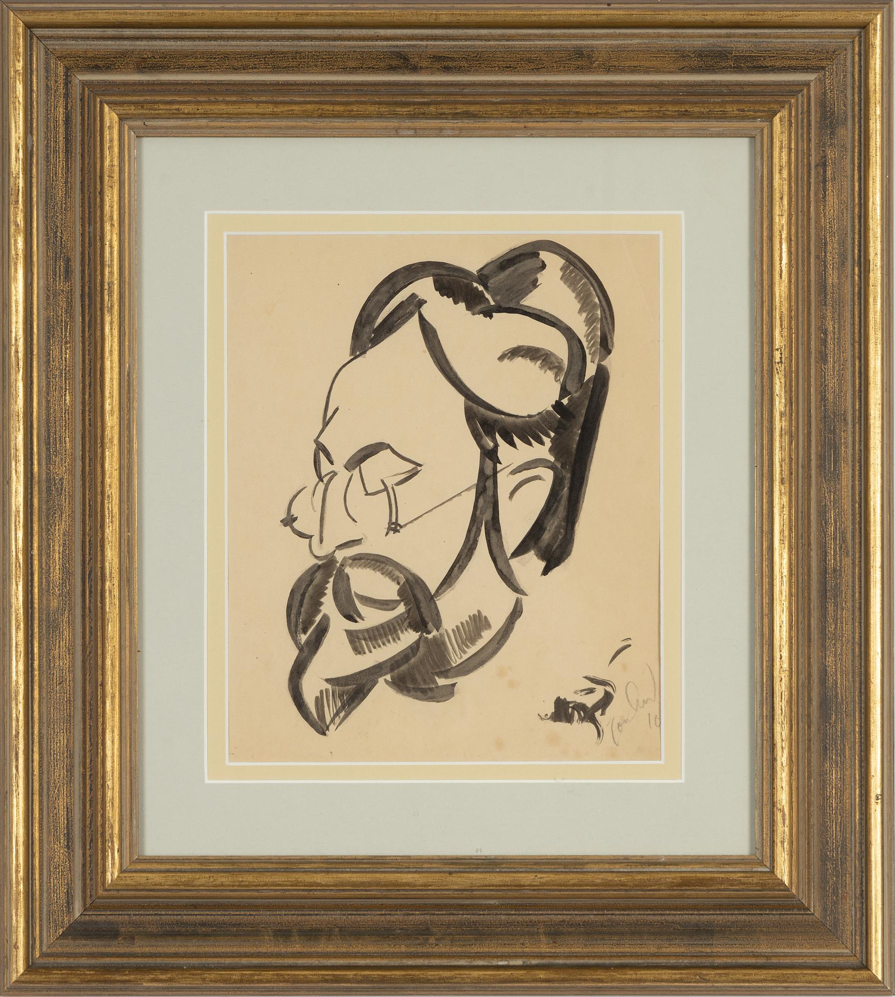 John Jon-And, pencil drwaing on papaer, signed and dated -16.