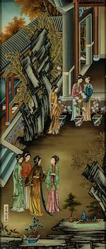 Two glass paintings, second half of the 20th century,