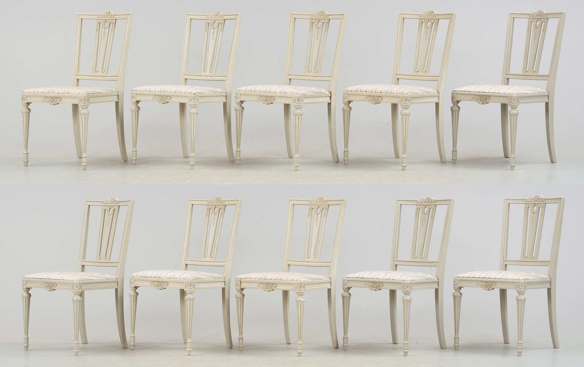 MATSALSGRUPP, 13 delar, gustaviansk stil, Alsterbro möbeltillverkning, 1900-tal.