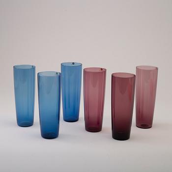 TAPIO WIRKKALA, saftglas, 12 st, modell 2204, Iittala, Finland. I produktion 1956-1969.