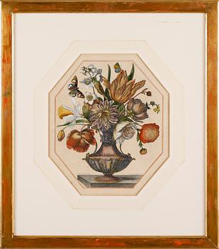 GRAVYRER, 2 st, efter N Roberts, kolorerade, 1600-/1700-tal.