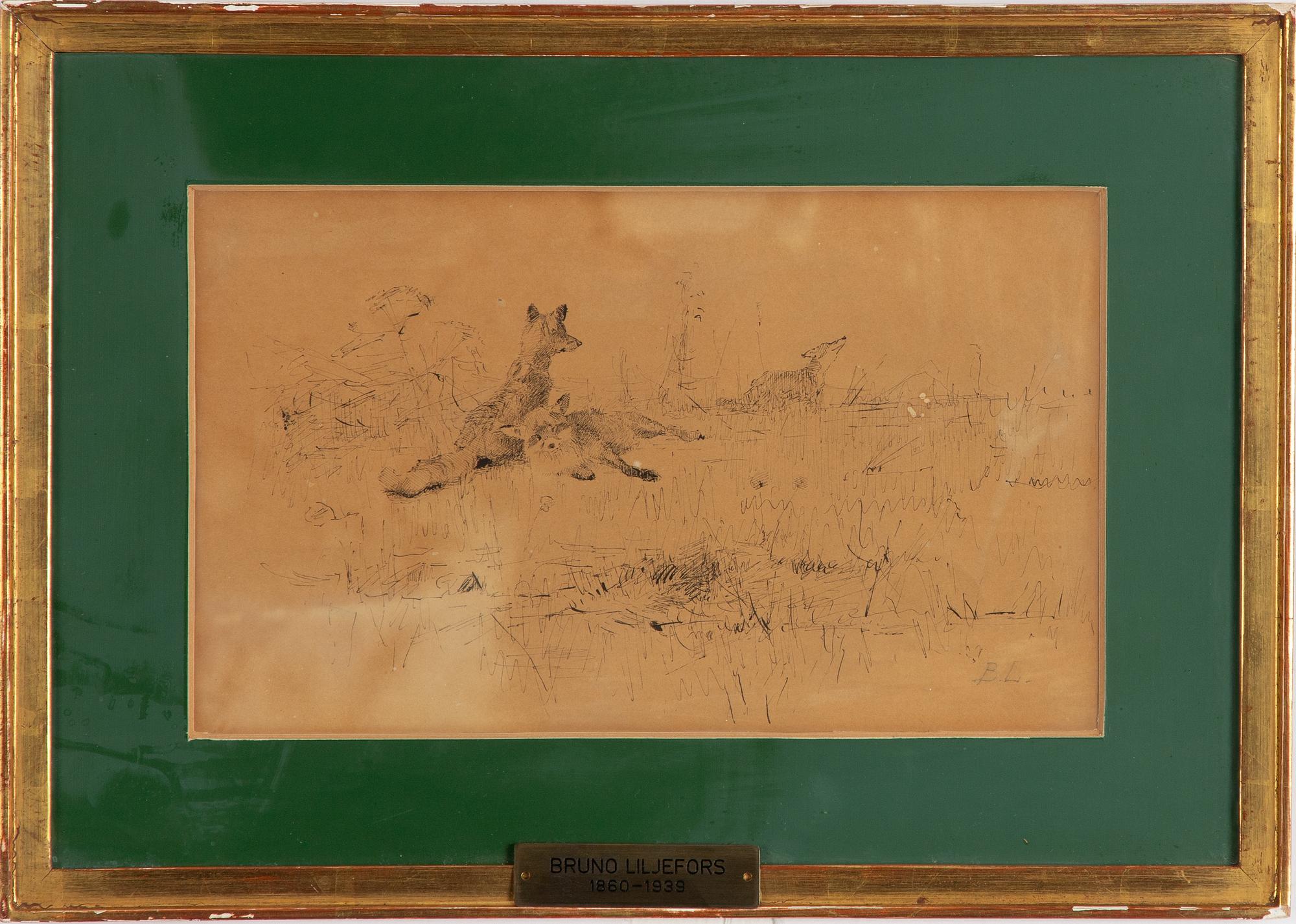 Bruno Liljefors, Fox Family.