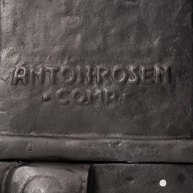 Fireplace front, cast iron, Art Nouveau, after Hans W Larsen, late 20th century.