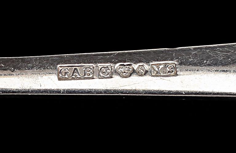 BESTICKSERVIS, 48 delar, "Chippendale", silver, GAB, Stockholm 1978. Totalvikt ca 1565 g.