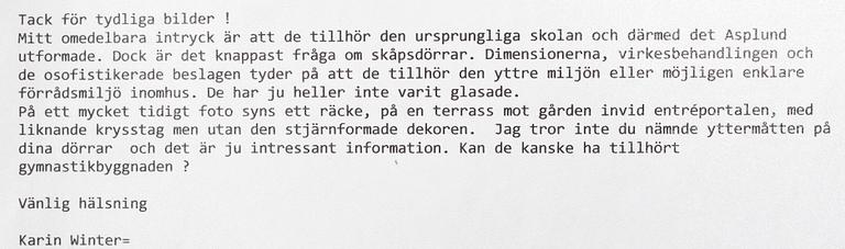 GRINDAR, ett par, Gunnar Asplund.