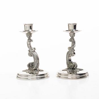 A pair of Swedish silver candlesticks, mark of Lazlo Hukvist, Mema, Lidköping, 1992.