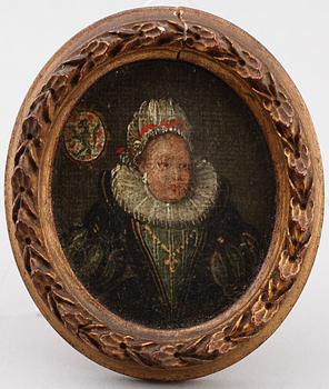 MINIATYRMÅLNINGAR, 4 st, olja på pannå, sannolikt Tyskland, 1600-tal.