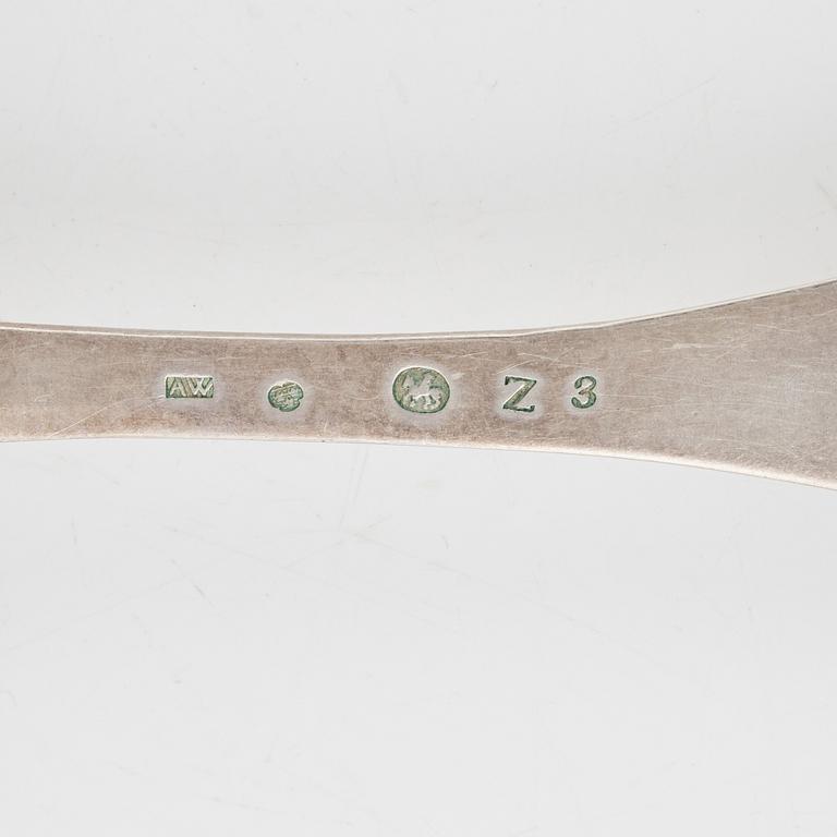 Skedar, 9 st, silver, Sverige 1700-1800-tal.