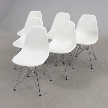 Charles & Ray Eames, chairs, 6 pcs, "Plastic chair DSR", Vitra, 2016.