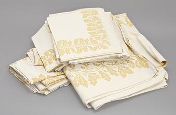 DUKAR, 2 st, samt SERVETTER, 16 st, bomull, Georg Jensen, Danmark, 1900-tal.