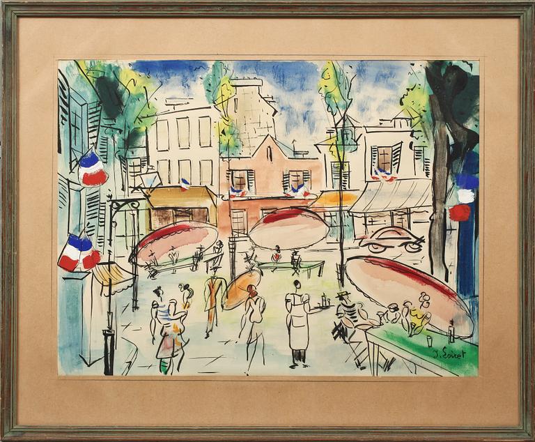JEAN LOIRET, tillskriven, blandteknik, sign.