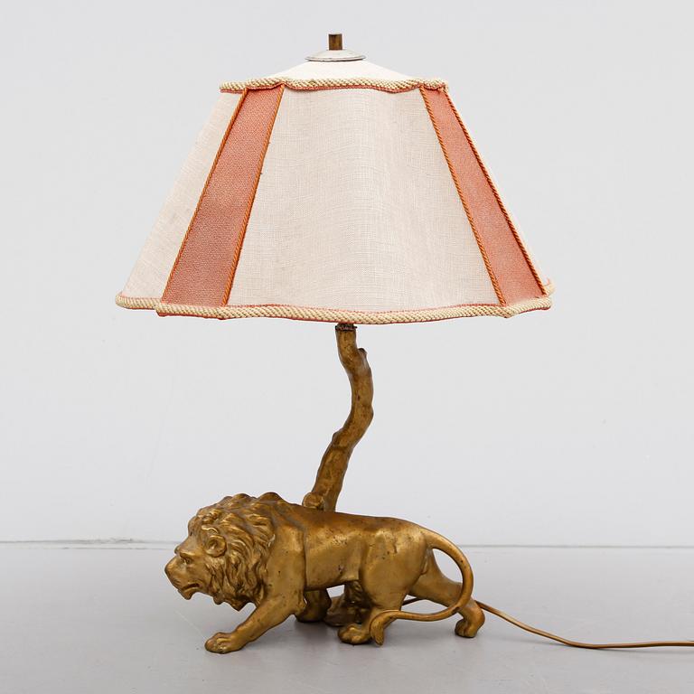 BORDSLAMPA, bronserad metall, 1900-talets första hälft.