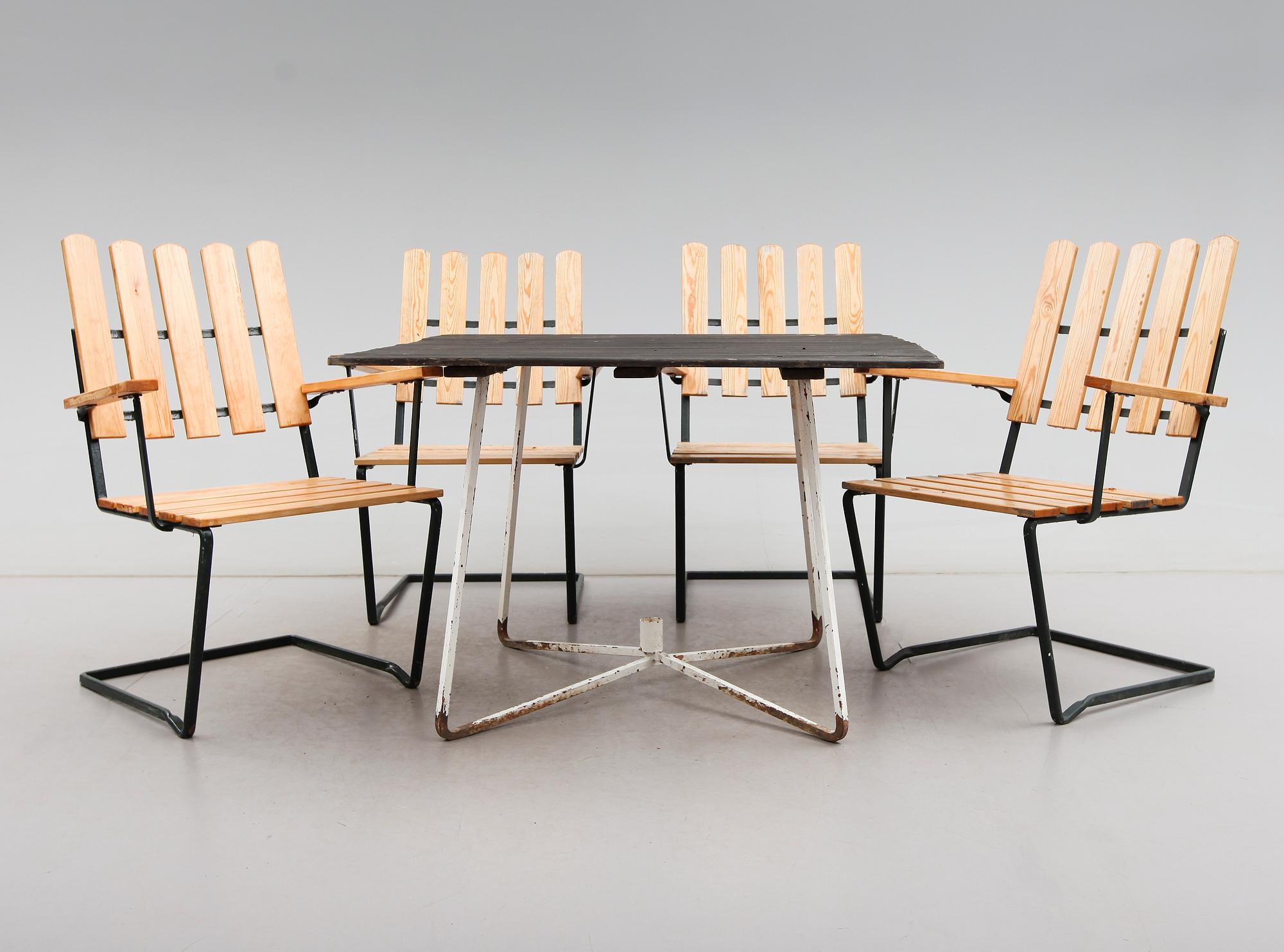 TRÄDGÅRDSGRUPP, 5 delar, Grythyttan, 1900-talets andra hälft.