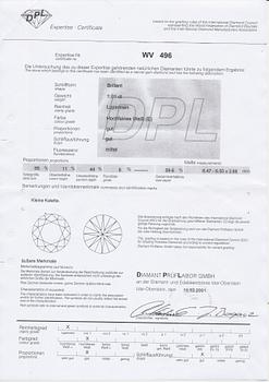 RING, 18 k guld, briljant ca 1.02 ct. River.