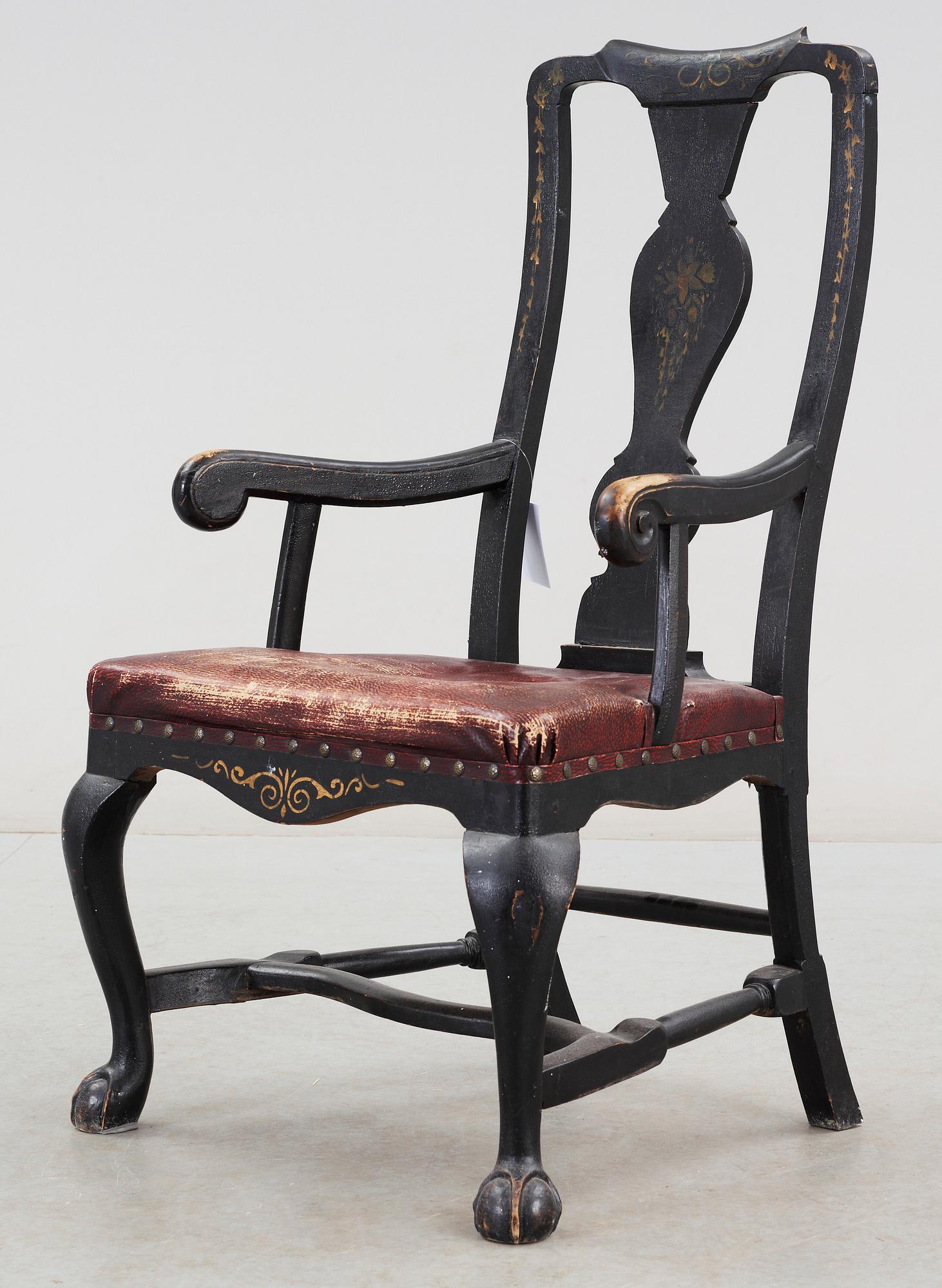 KARMSTOL, senbarockstil,1800-talets slut.