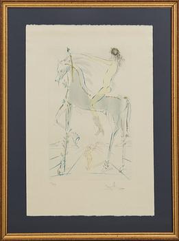SALVADOR DALÍ, etching with colour and gold dust, signed and numbered 191/250.