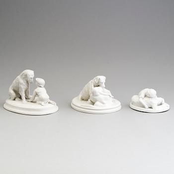 THREE PARIAN GROUPS, Gustafsberg, early 20th century.