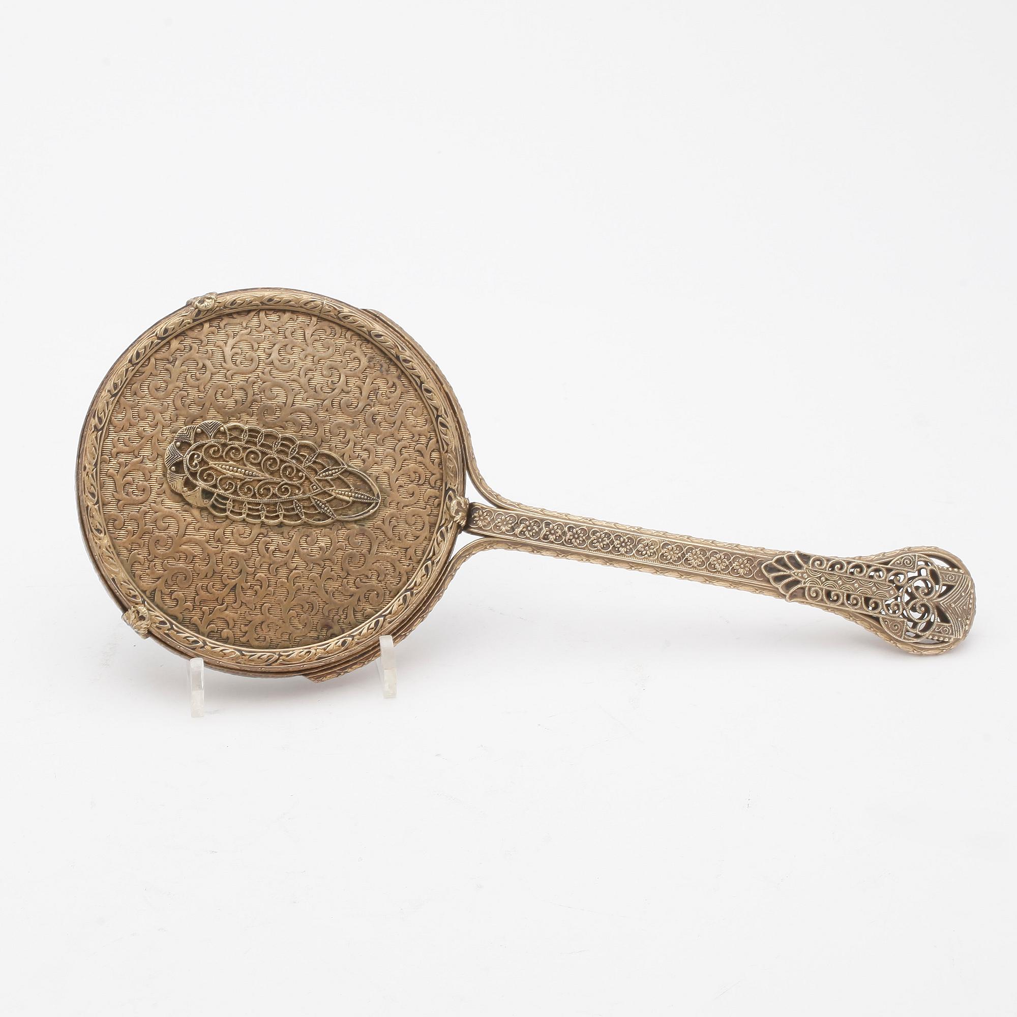 SPEGEL, förgylld mässing, empire, 1800-talets första hälft.
