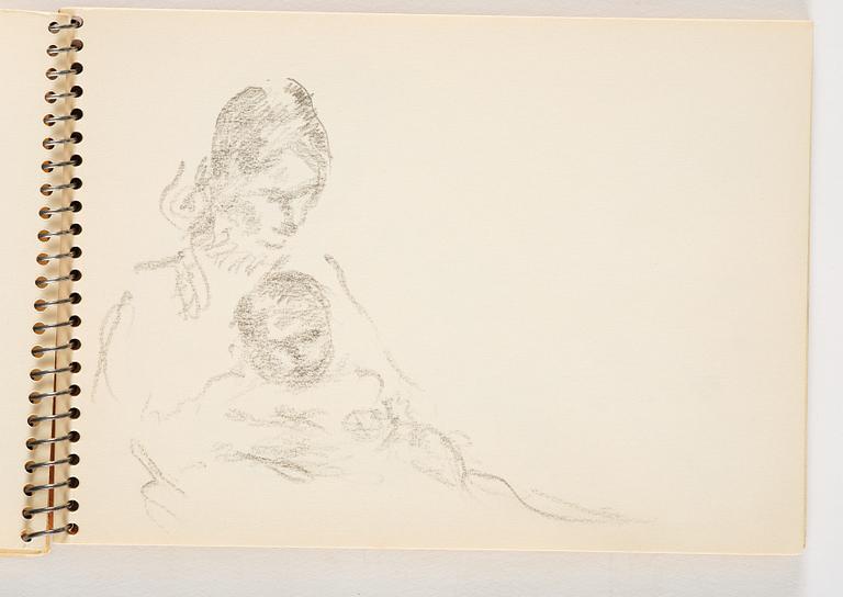 Lotte Laserstein, 1 skissblock med ca 14 teckningar varav 1 signerad.