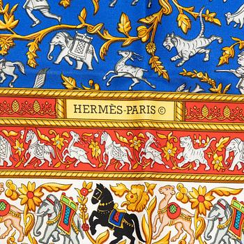 Hermès, a 'Chasse en Inde' silk scarf.