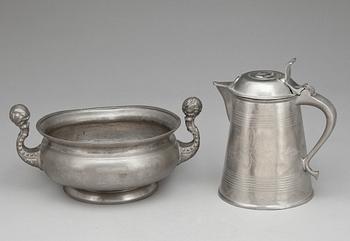 KALLSKÅL samt STOP, tenn, Västerås samt Eskilstuna, 1800-tal.