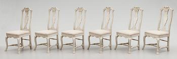 STOLAR, 6 st, barockstil, sent 1800-tal.