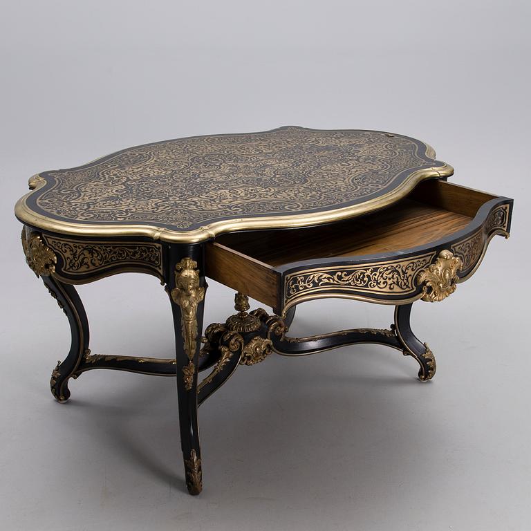 TABLE, Boulle style, late 19th century.