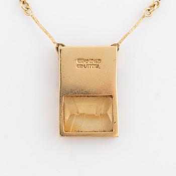 Björn Weckström, collier "Luxa", 18K gold and citrine. Lapponia.
