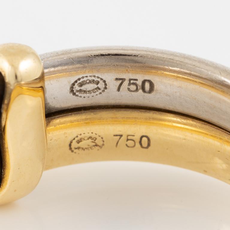 Ring, Georg Jensen, 18K gold and white gold with brilliant-cut diamonds.