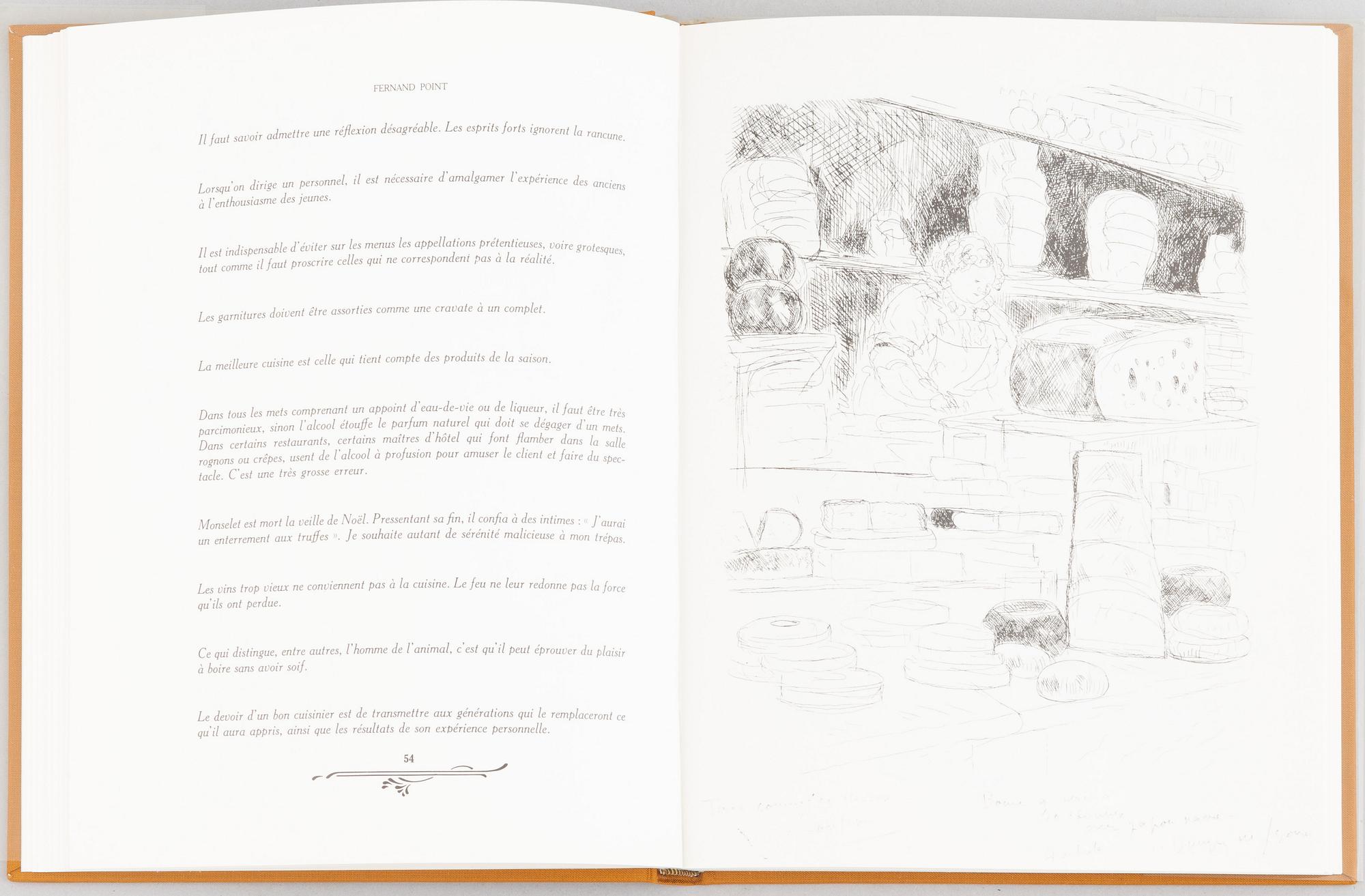 Books and menus of French gastronomy.