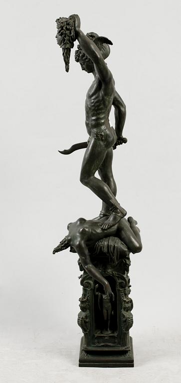SKULPTUR, brons, efter Benvenuto Cellini, 1800-/1900-tal. H ca 95.