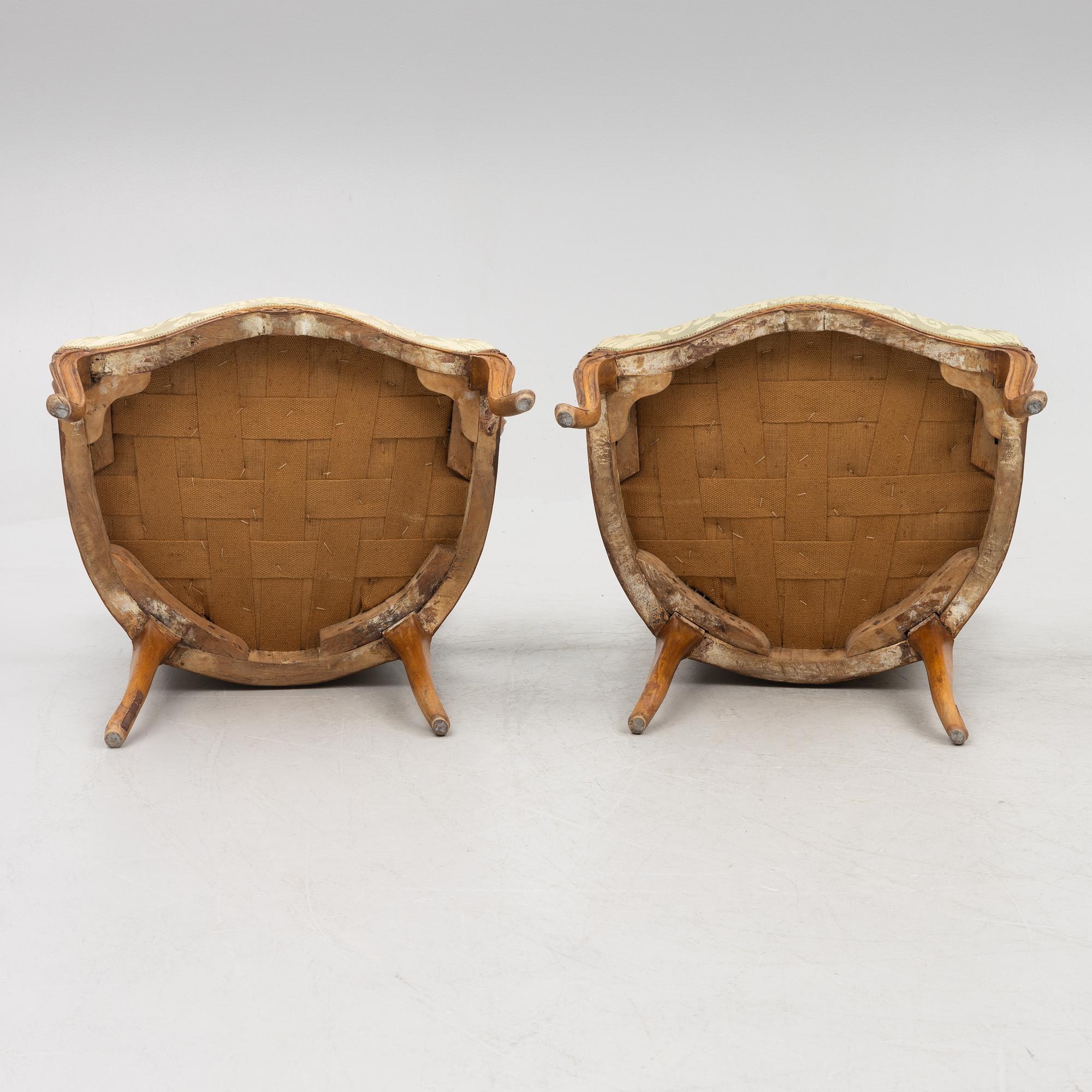 A pair of Rococo chairs, second half of the 18th Century.
