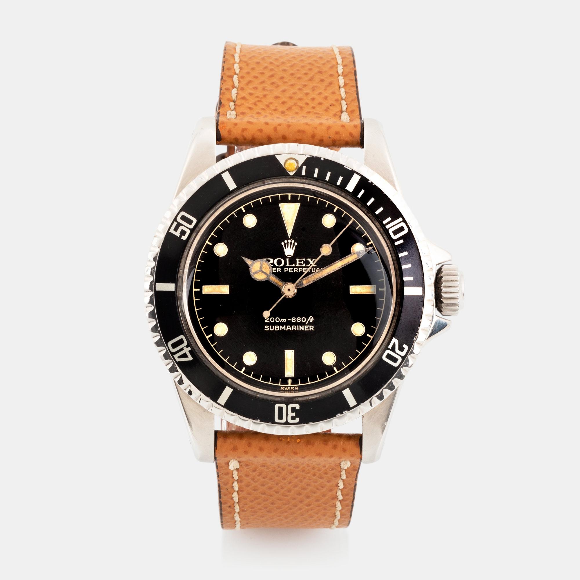 Rolex, Submariner, "Pointed Crown Guards, Chapter Ring, Exclamation Point, Gilt Dial".