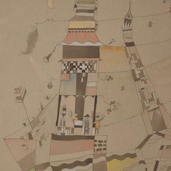 Eric Grate, Akvarell på papper, Signerad och daterad Eric Grate 1923.