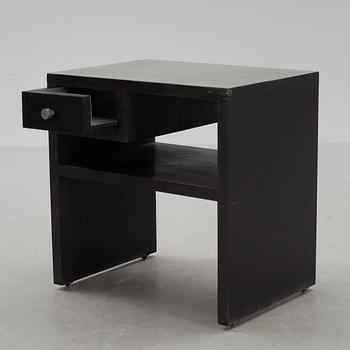 An Uno Åhrén black lacquered birch and pewter side table, Svenskt Tenn, Stockholm ca 1930.