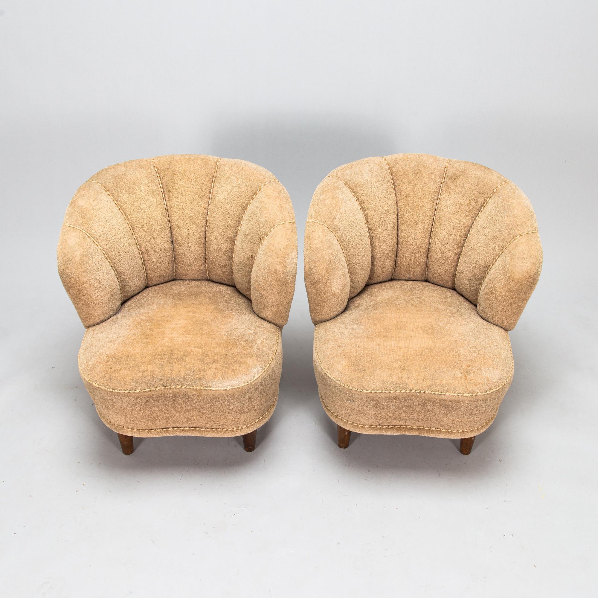 A 1950s pair of armchairs, "Elisabeth", for Asko Finland.