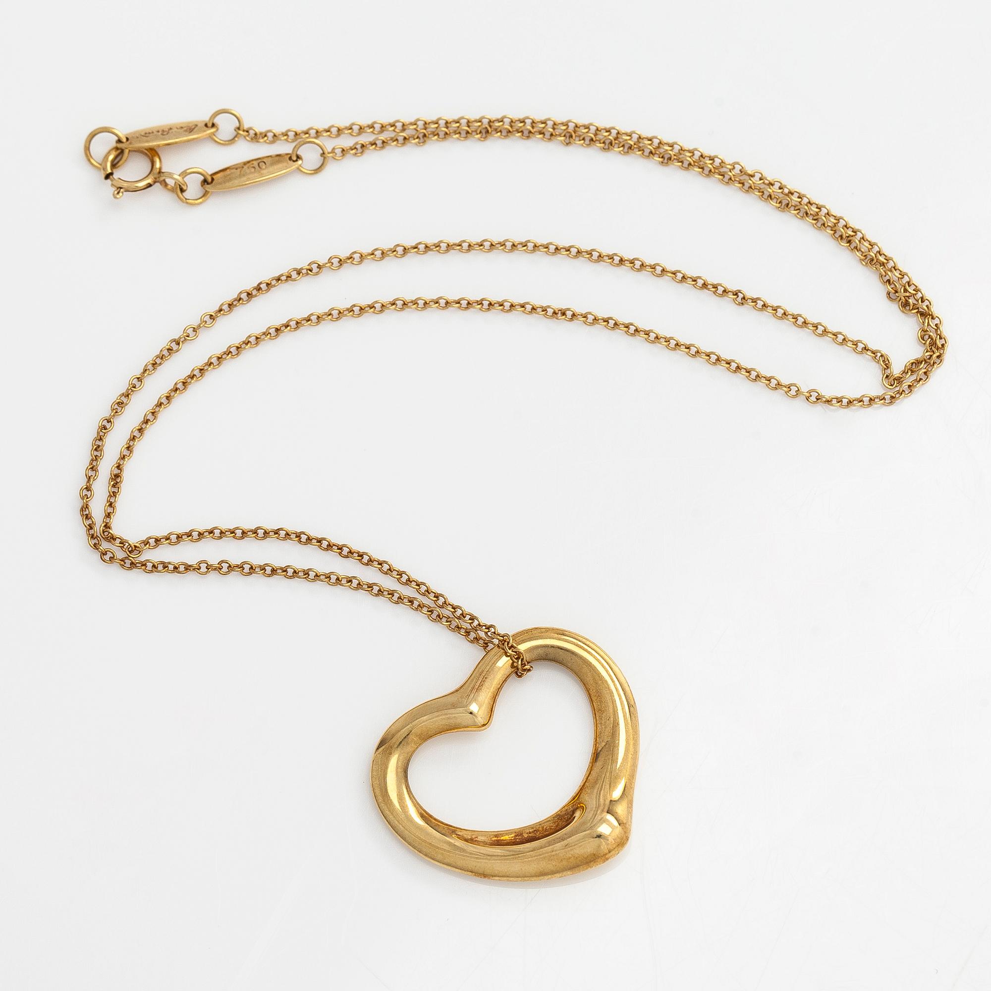 Tiffany & Co,  Elsa Peretti, halsband, "Open Heart", 18K guld.