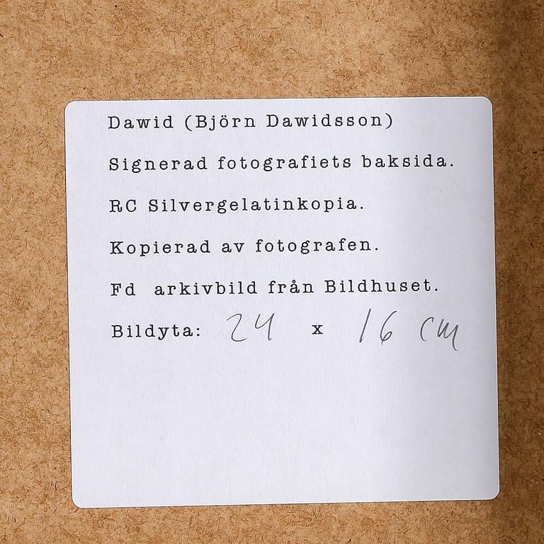 DAWID (BJÖRN DAWIDSSON), fotografi, signerad a tergo.