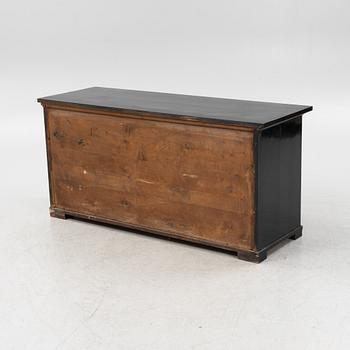 A painted chest of drawers, possibly France, end od the 19th Century.